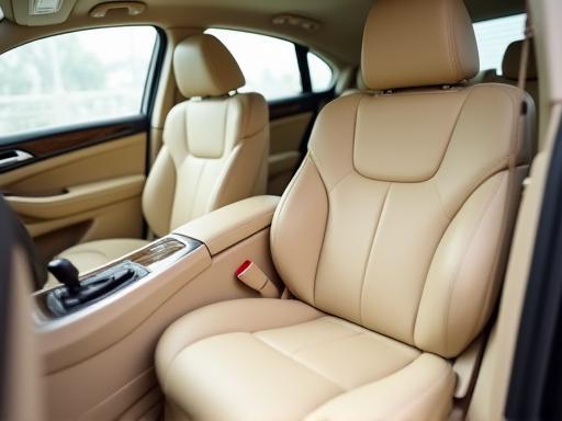 Interior upholstery cleaned – beige leather seats