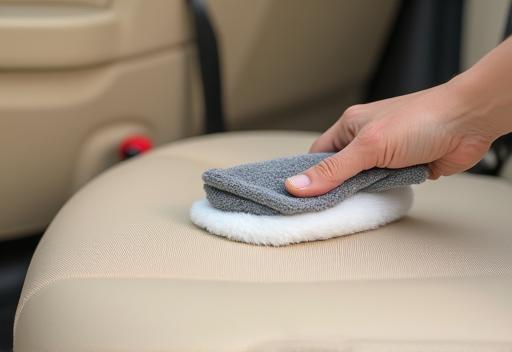 Targeted upholstery cleaning on a premium car